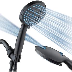 imageHotel Spa AquaCare High Pressure 8mode Handheld Shower Head  Anticlog Nozzles Builtin Power Wash to Clean Tub Tile ampamp Pets Extra Long 6 ft Stainless Steel Hose Wall ampamp Overhead BracketsOil Rubbed Bronze