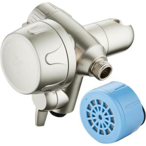 imageSkin ampamp Hair  Worlds Most Advanced Shower Filter for Combos with ONOFF Filtration Modes Instant Cartridge Reload Builtin Water Diverter StayClean Enriched KDF CartridgeChrome FinishSatin Nickel