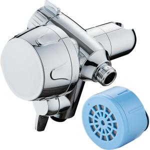 imageSkin ampamp Hair  Worlds Most Advanced Shower Filter for Combos with ONOFF Filtration Modes Instant Cartridge Reload Builtin Water Diverter StayClean Enriched KDF CartridgeChrome FinishChrome
